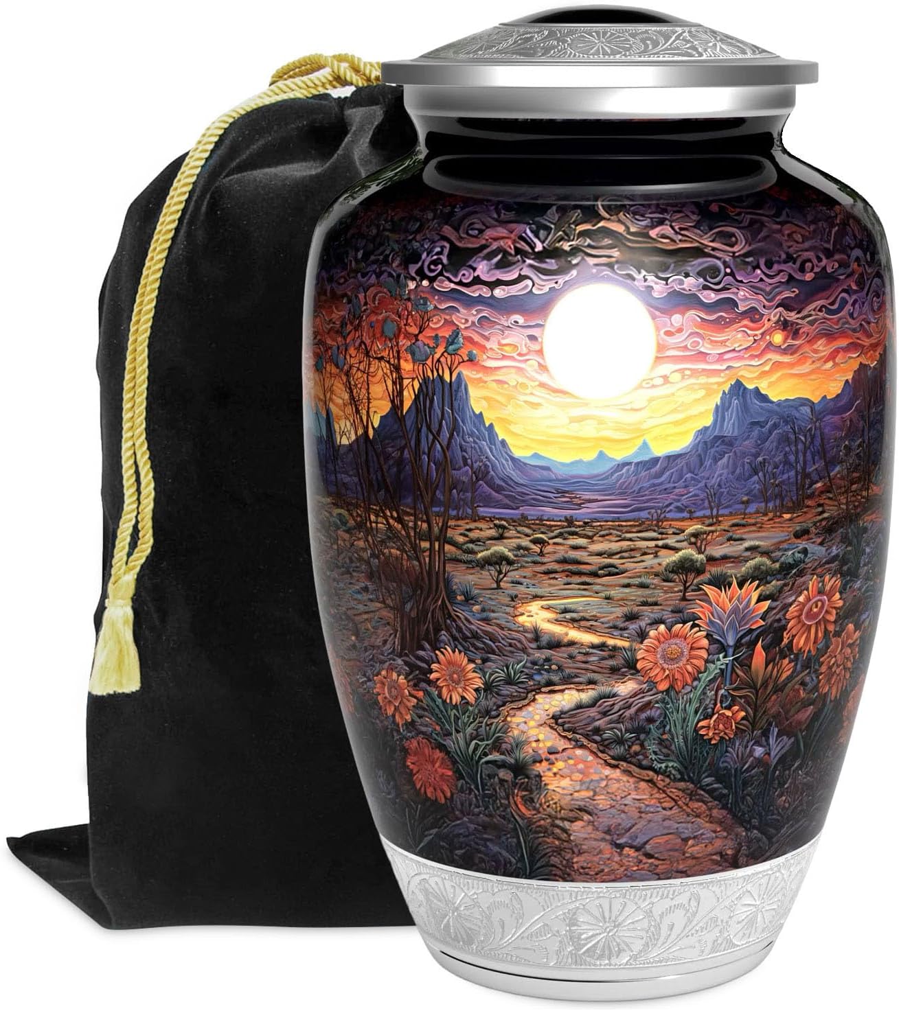 Desert Flowers Urn for Human Ashes | Handcrafted Memorial Urn
