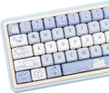 Blue White MOA Profile PBT Keycaps 132 Keys Set - Comfortable Dye