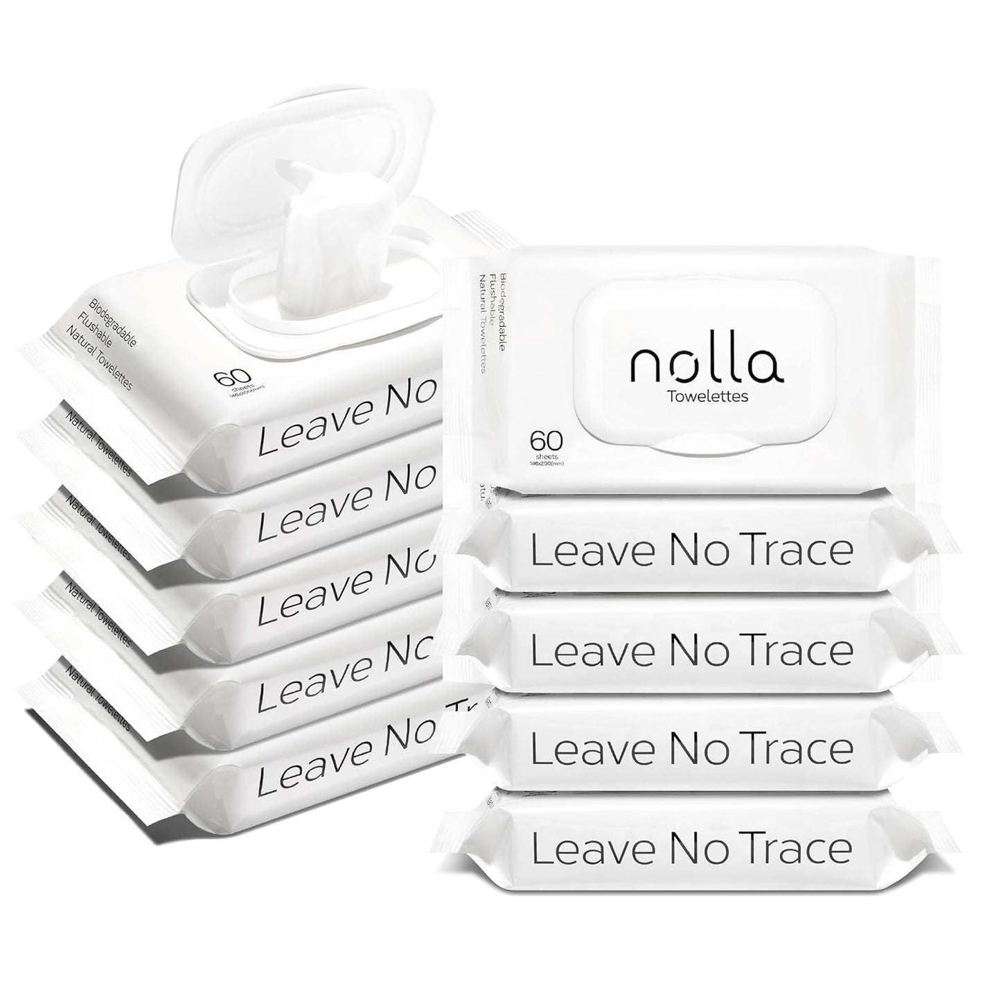 Nolla Flushable Wipes - 100% Plant-Based and Biodegradable