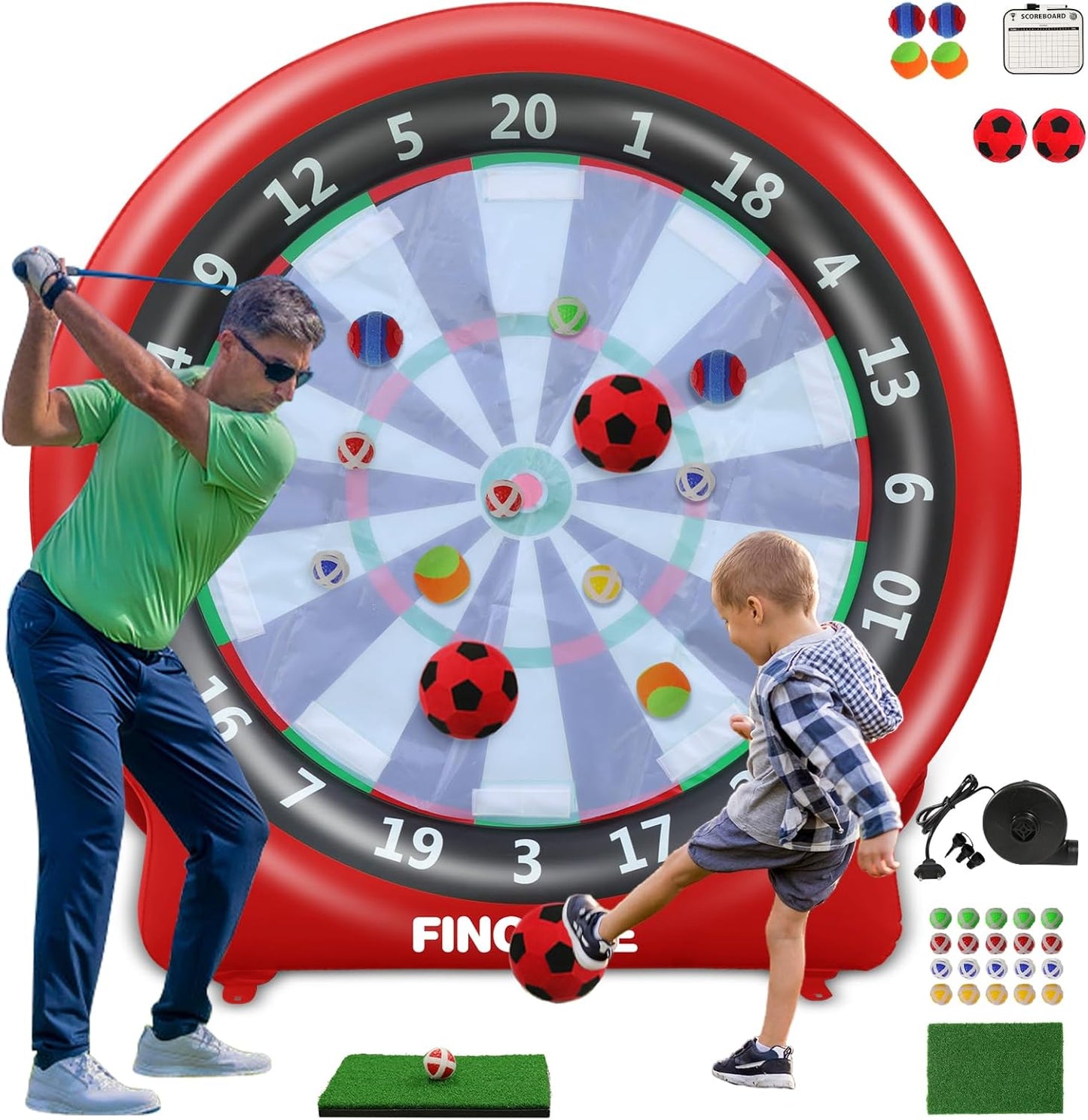 6ft Giant Inflatable Dartboard Game Set - All-in-One Fun Kit for Yard Games! #FINCOME