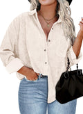 IN'VOLAND Plus Size Corduroy Shirt Jacket - Versatile Fall Layer
