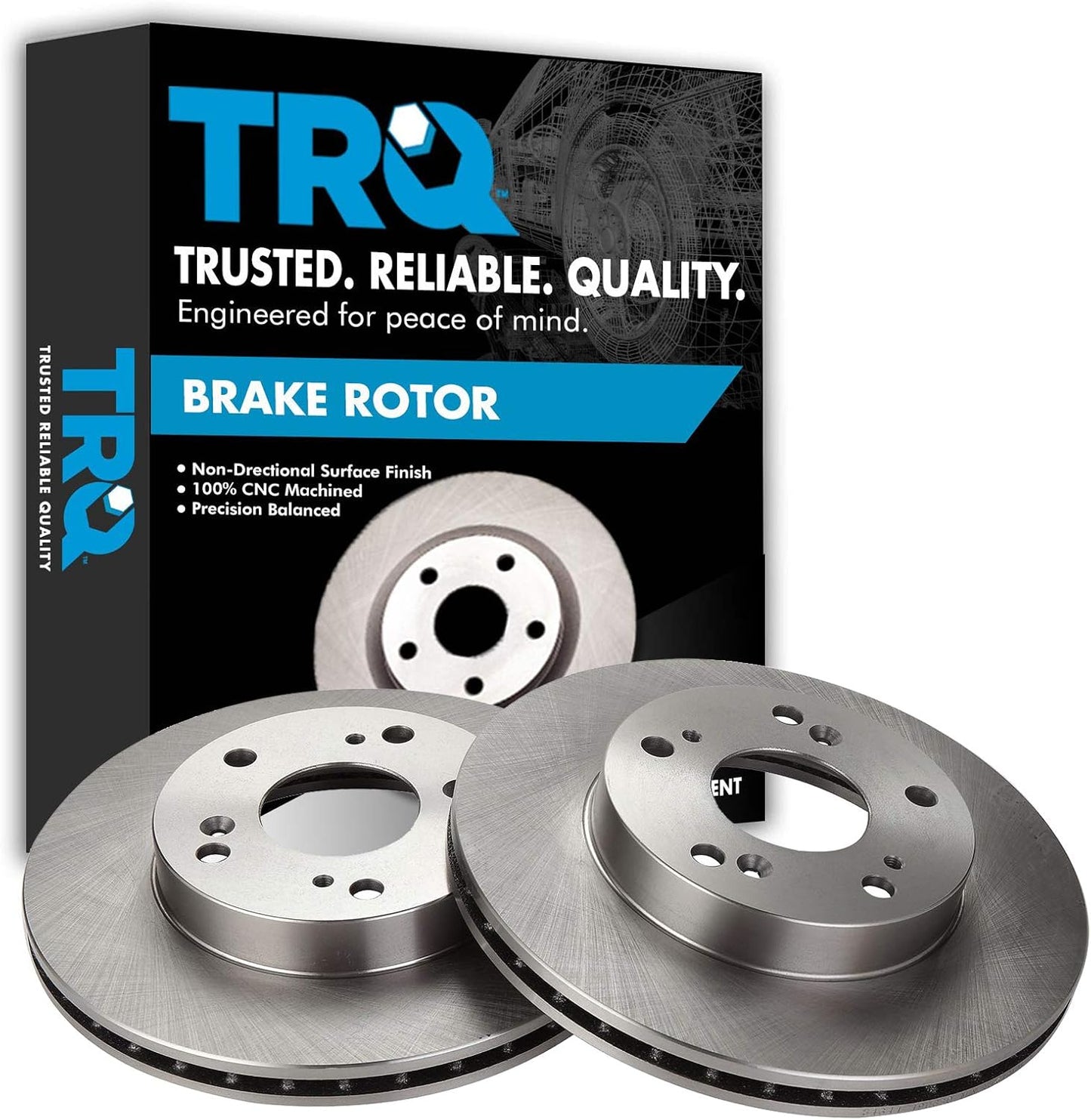 TRQ Front Brake Rotors Set Vented for Acura RSX and Honda Civic