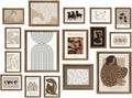 ANERZA 16 PCS Framed Boho Eclectic Wall Art Decor - Neutral Gallery