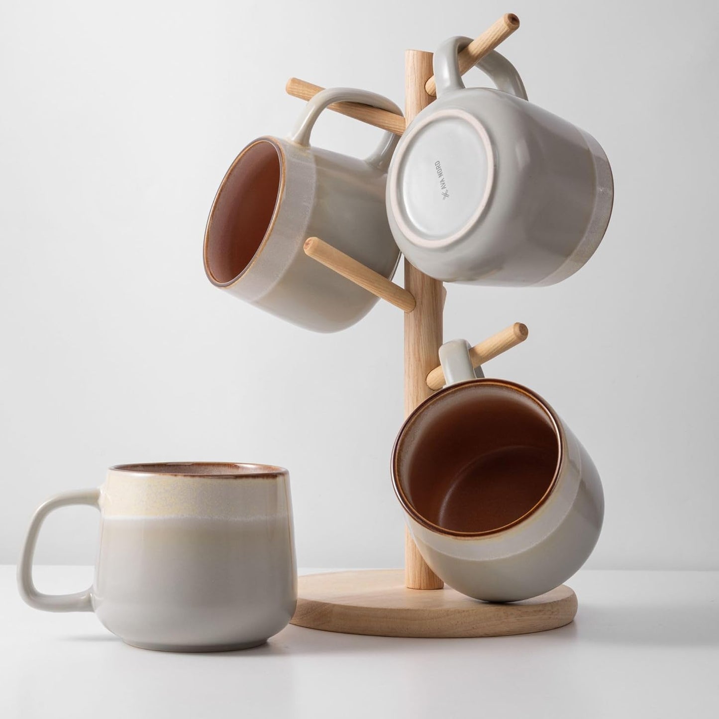 Ceramic Coffee Mugs Set of 4 for Latte, Tea, and Cocoa