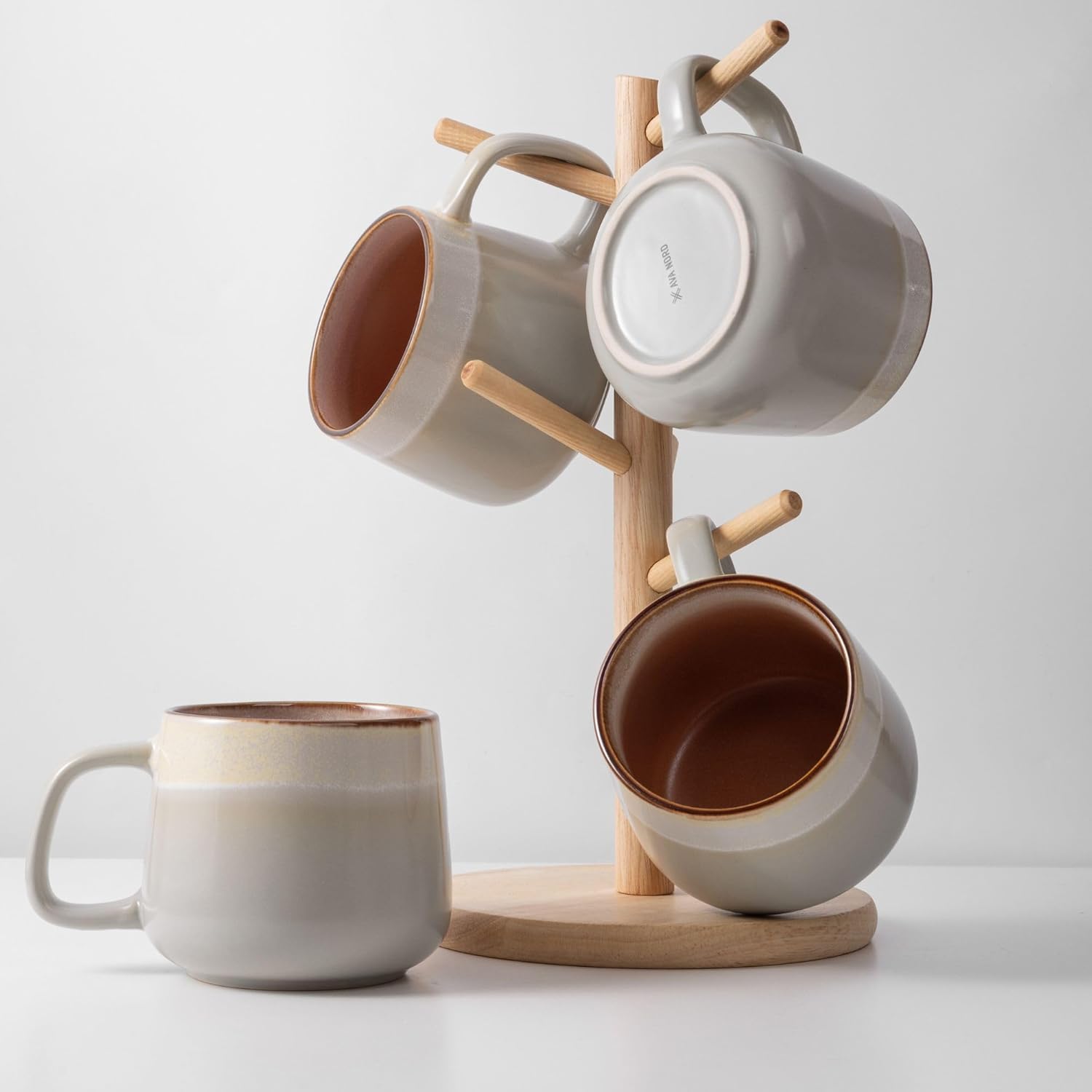 Ceramic Coffee Mugs Set of 4 for Latte, Tea, and Cocoa