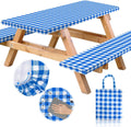 Vinyl Fitted Picnic Table Cover with Bench Covers - Waterproof 3pc