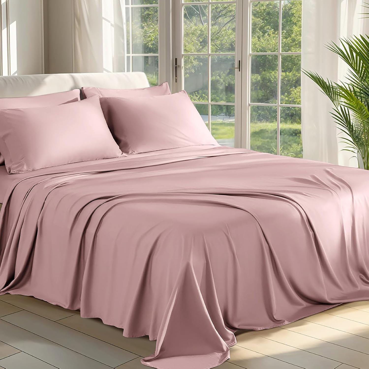 Shilucheng Bamboo Sheets Queen Size - Ultra Cooling & Soft