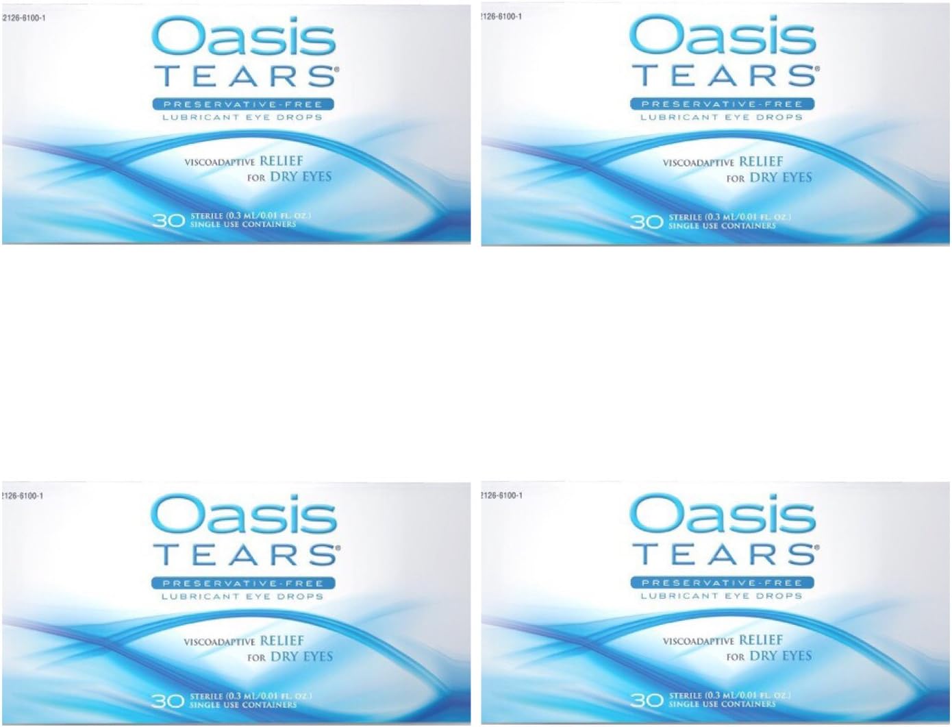 Oasis Tears Lubricant Eye Drops for Dry Eyes Relief Pack of 4