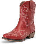 Women's Cowboy Cowgirl Western Ankle Boots with Embroidery - Short