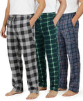 Men's Fleece Pajama Pants 3 Pack - Soft Cozy Lounge Sleepwear