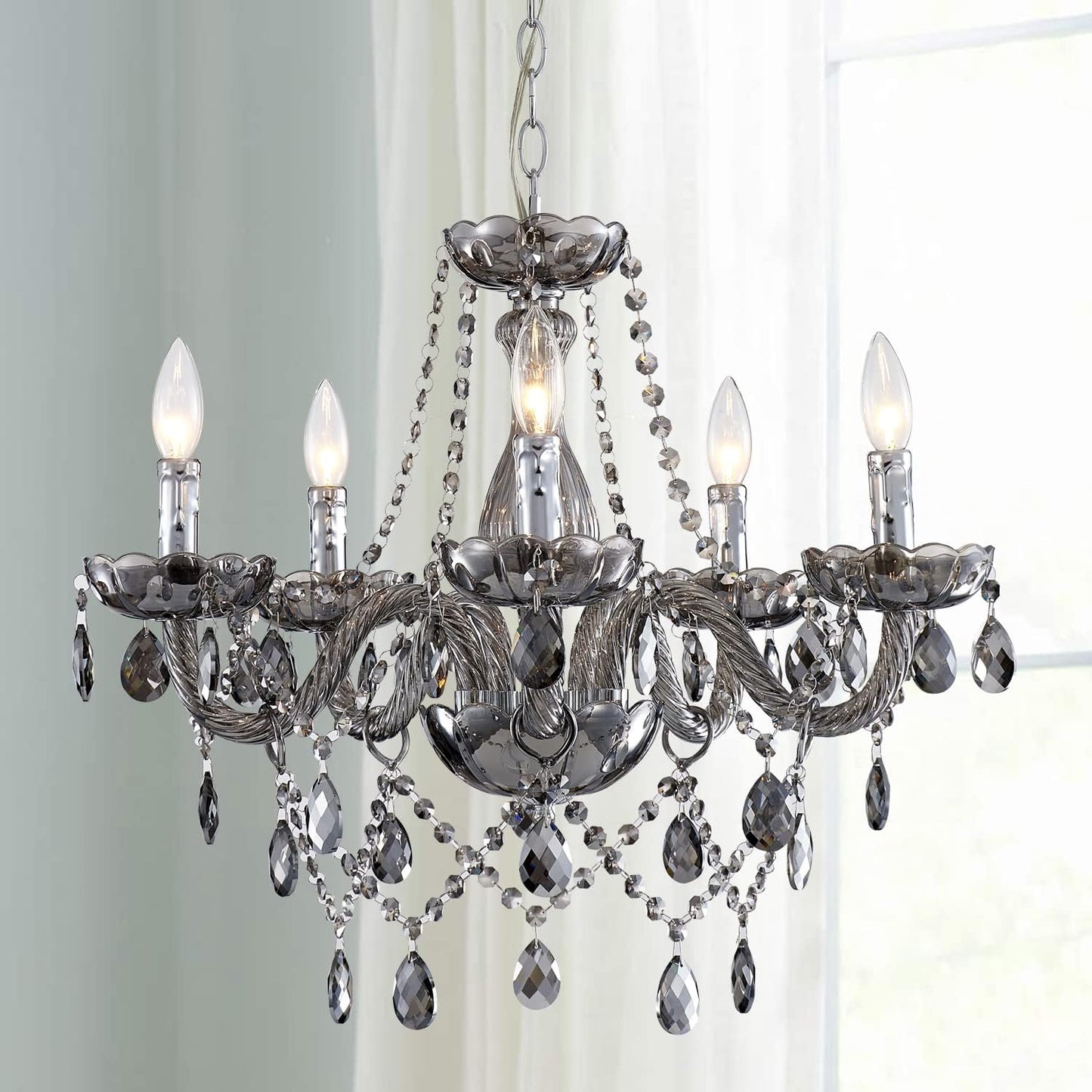 Stunning 5 Light Modern K9 Crystal Chandelier for Any Room