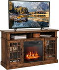 Electric Fireplace TV Stand for TVs up to 55 in - Warmth & Storage
