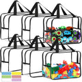 Extra Large Toy Storage Bags for Kids - 6 Pack Clear Organizers