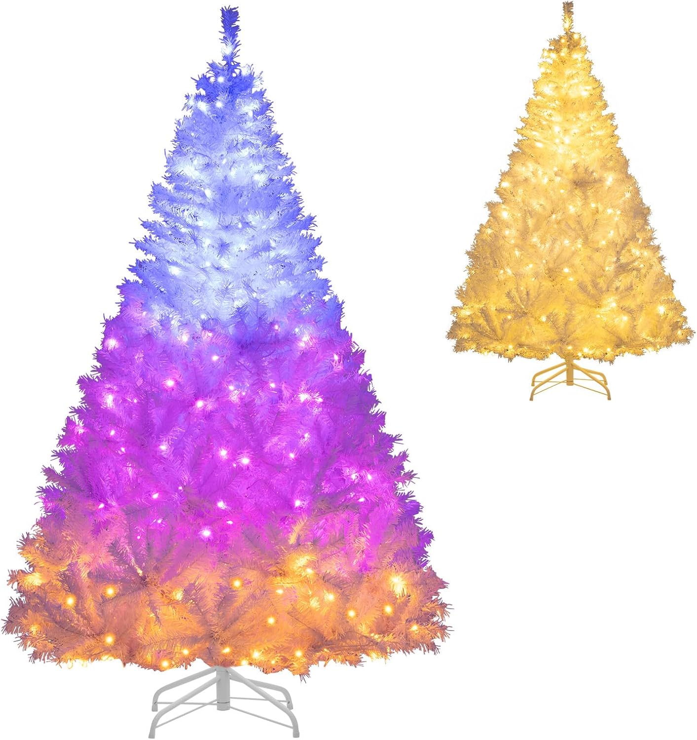 Goplus 6 FT Pre-Lit White Artificial Christmas Tree for Festivities