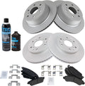 TRQ Brake Pad & Coated Rotor Kit Metallic Front & Rear - Complete Fit
