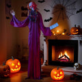 6 FT Halloween Animatronic Skeleton Girl with Book - Life-Size Scare