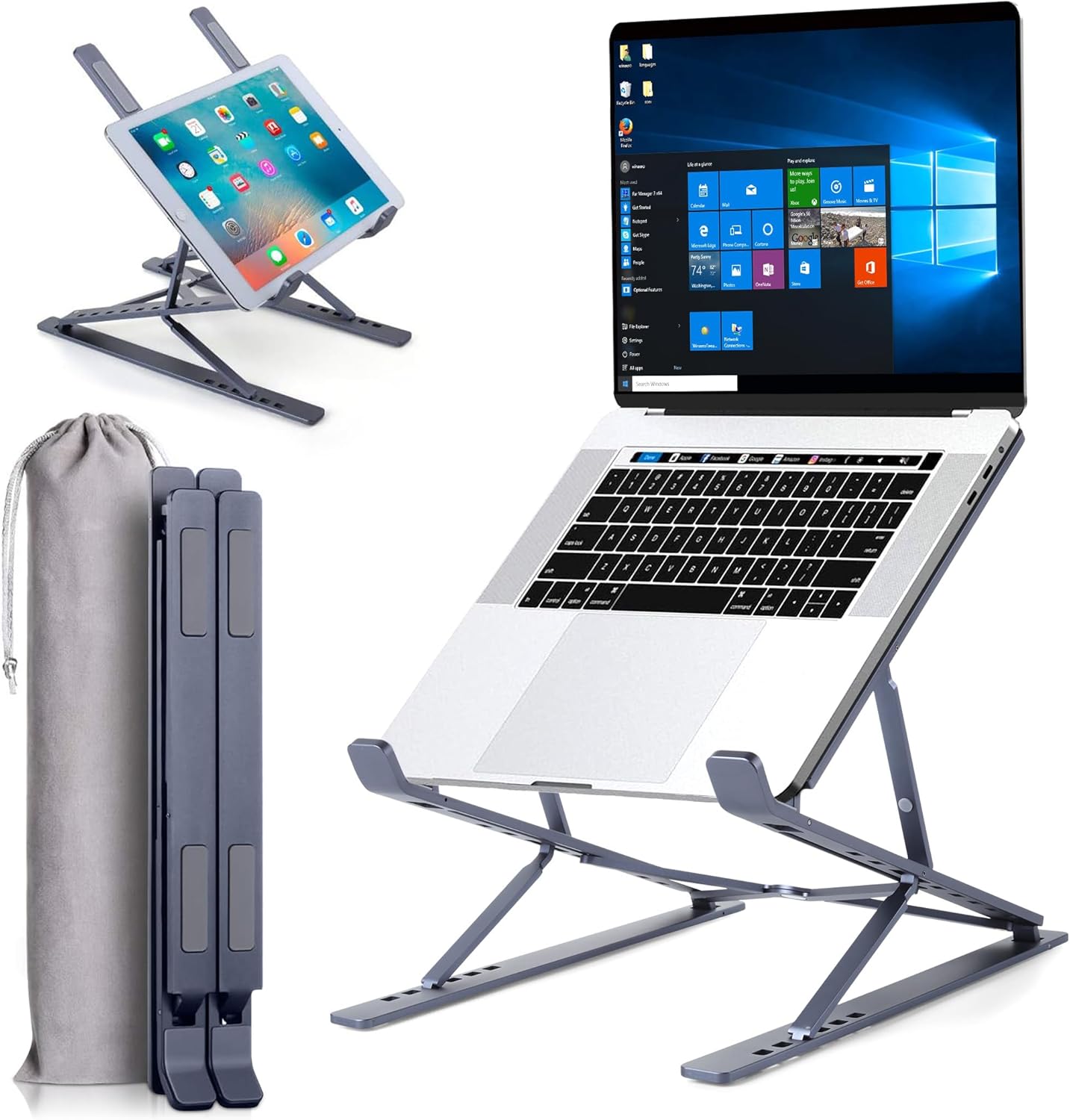 Portable Aluminum Laptop Stand - Adjustable Height