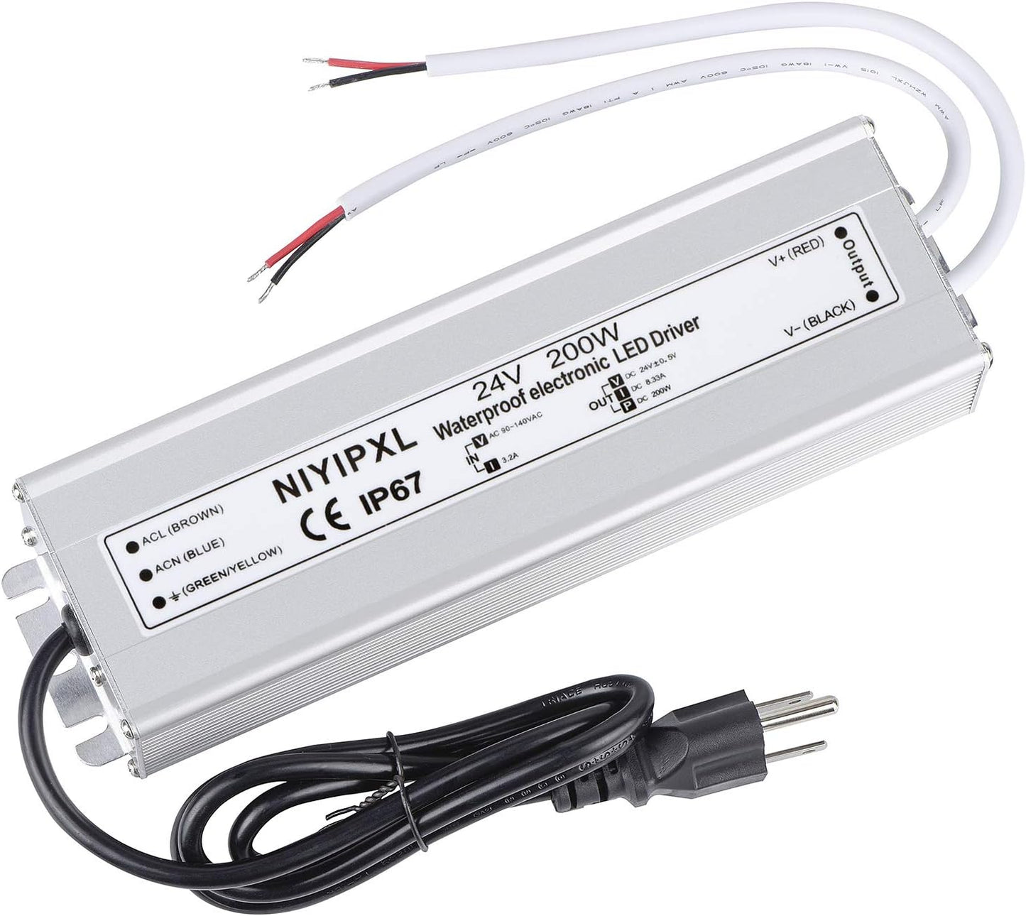 LED Driver 200 Watts 24V DC Waterproof Power Supply for Lights