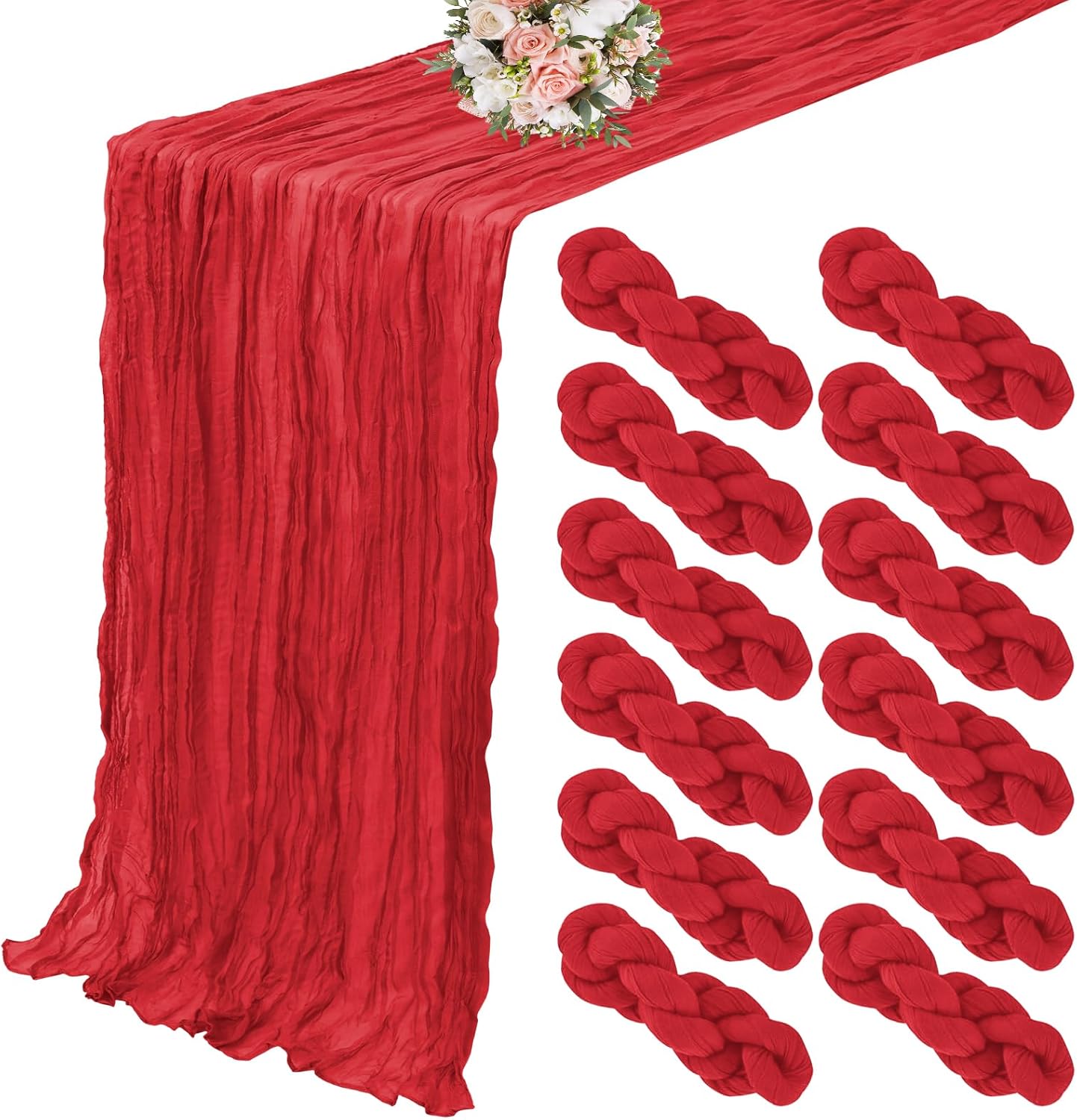 12 Pack Cheesecloth Table Runner for Elegant Wedding Decor