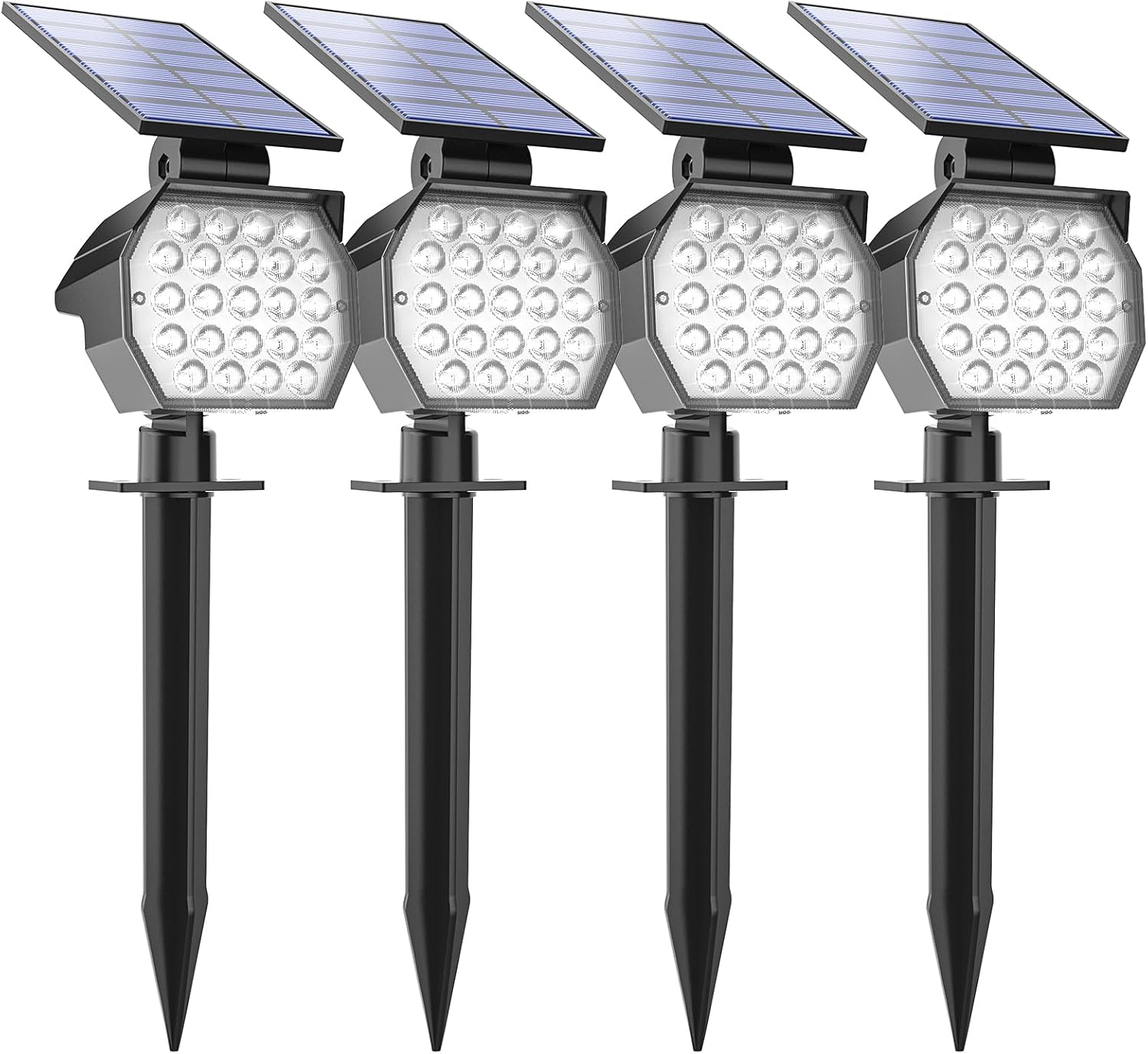 APONUO Solar Spot Lights Outdoor Waterproof 4 Pack for Garden