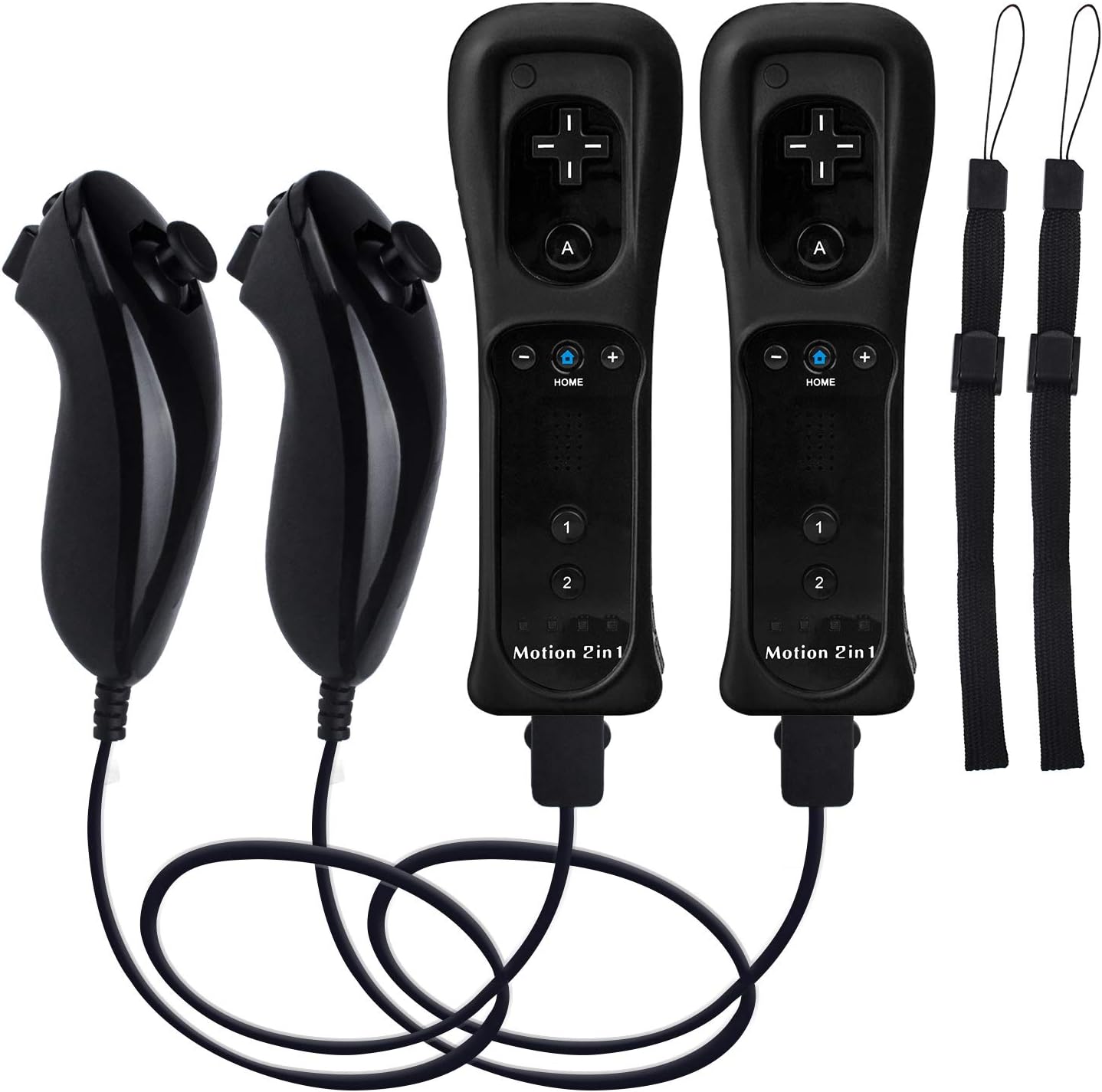 Motion Plus Wii Controllers 2Packs with Nunchucks for Wii U