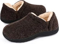 LongBay Men's Felt Slippers Warm Comfy House Shoes - Memory Foam