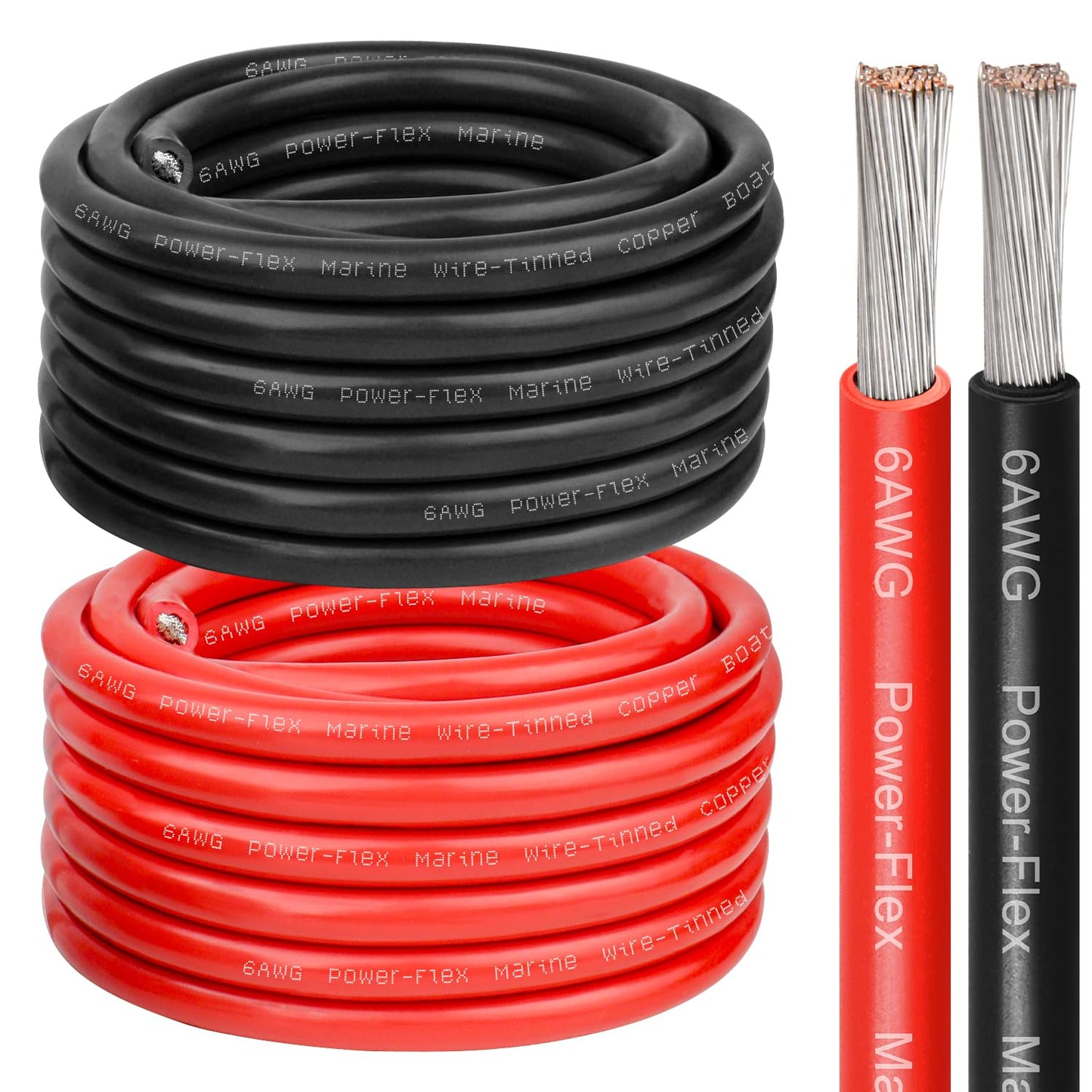 6 Gauge Marine Wire for Boats, Solar, and Automotive Wiring