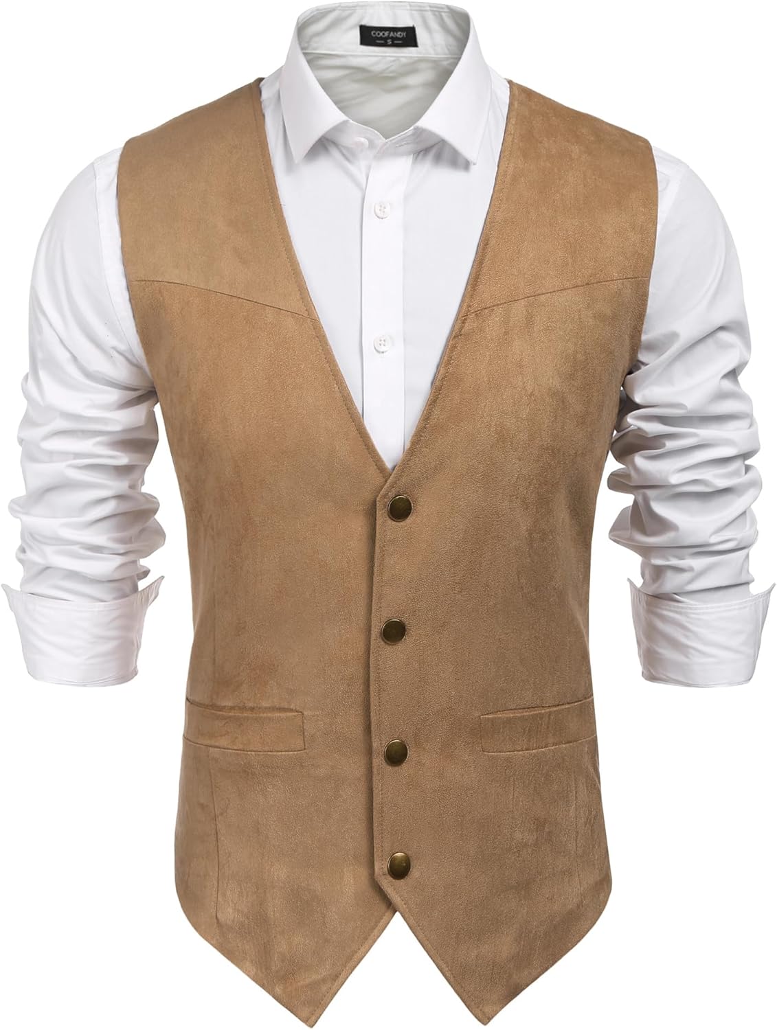 COOFANDY Men's Suede Leather Vest for Stylish Western Look