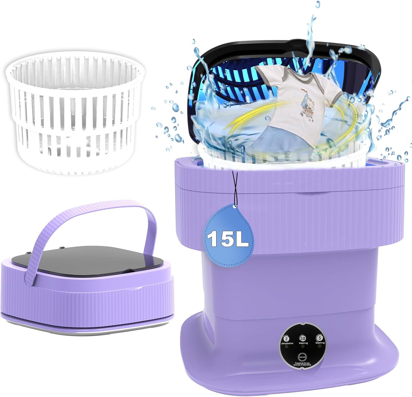 Portable Foldable Mini Washer & Dryer Combo for Baby Clothes - Suwui