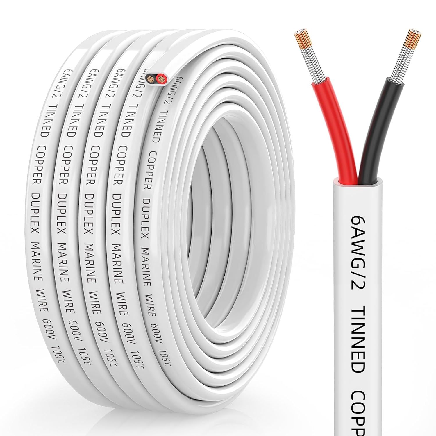 6 Gauge Marine Wire for Boat, RV, Solar, and Automotive Use