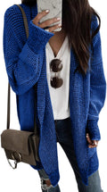 Sidefeel Womens Oversized Checkered Chunky Knit Cardigan - Cozy Fit