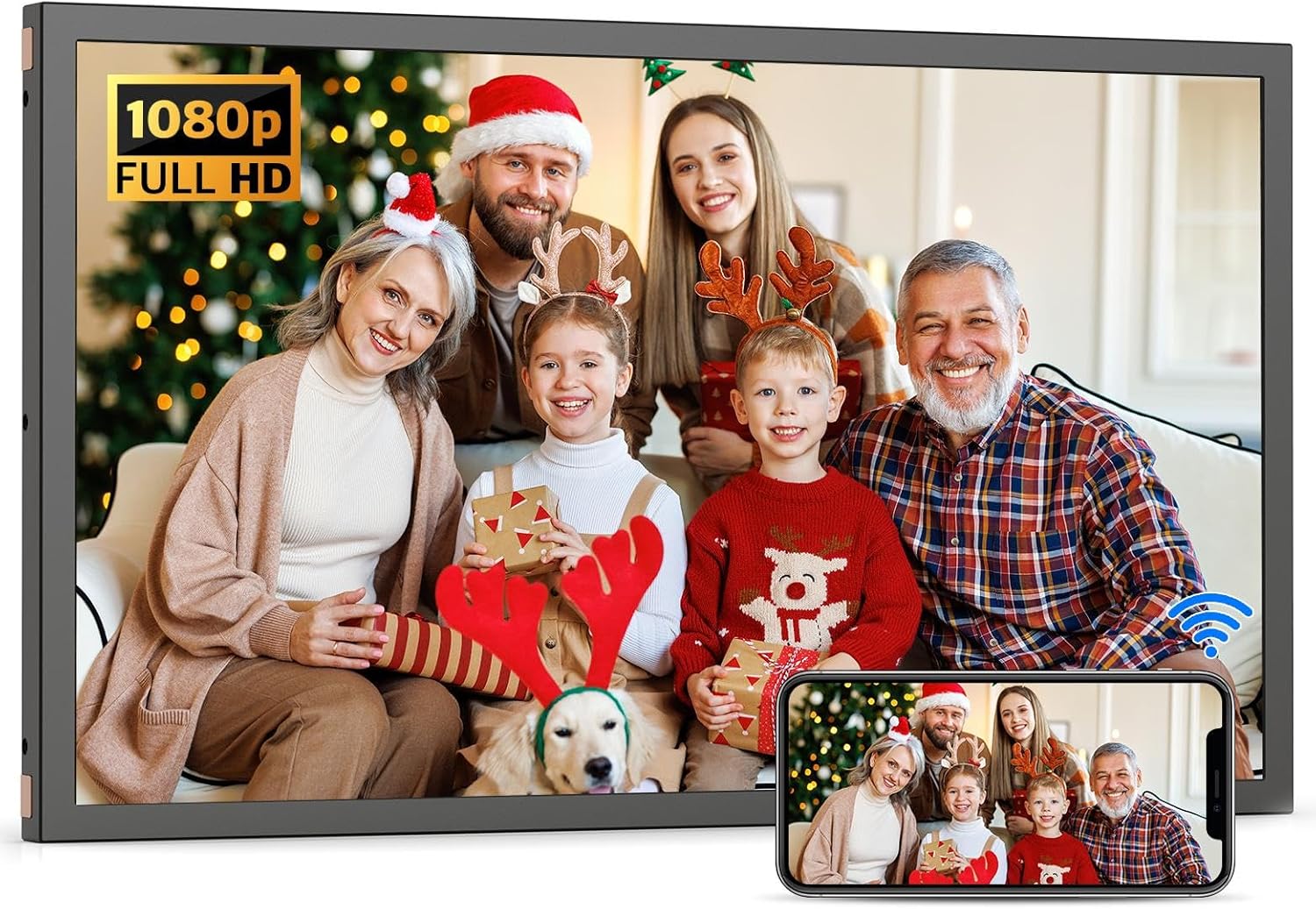 Large WiFi Digital Picture Frame 21.5in with 32GB Storage