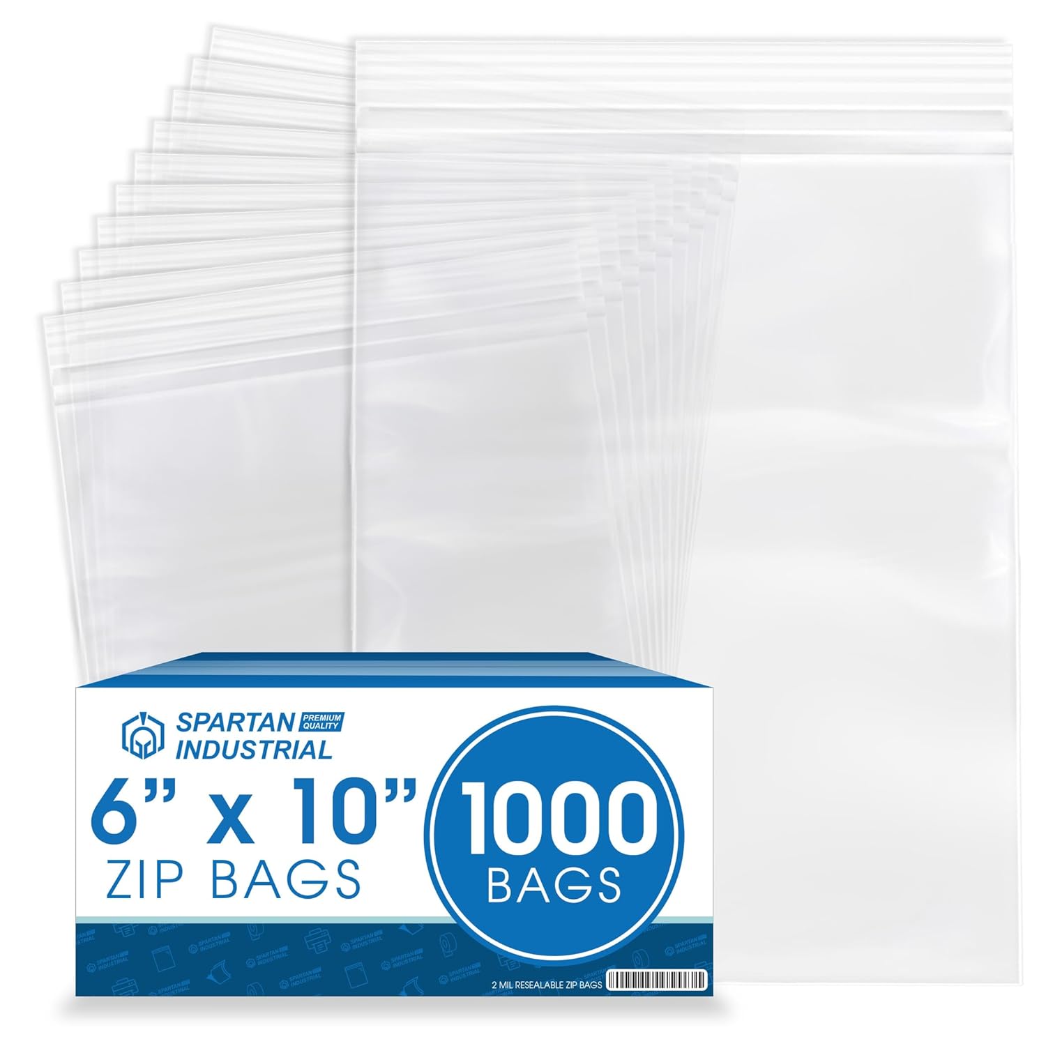 Spartan Industrial 6 X 10 Clear Reclosable Zip Plastic Bags