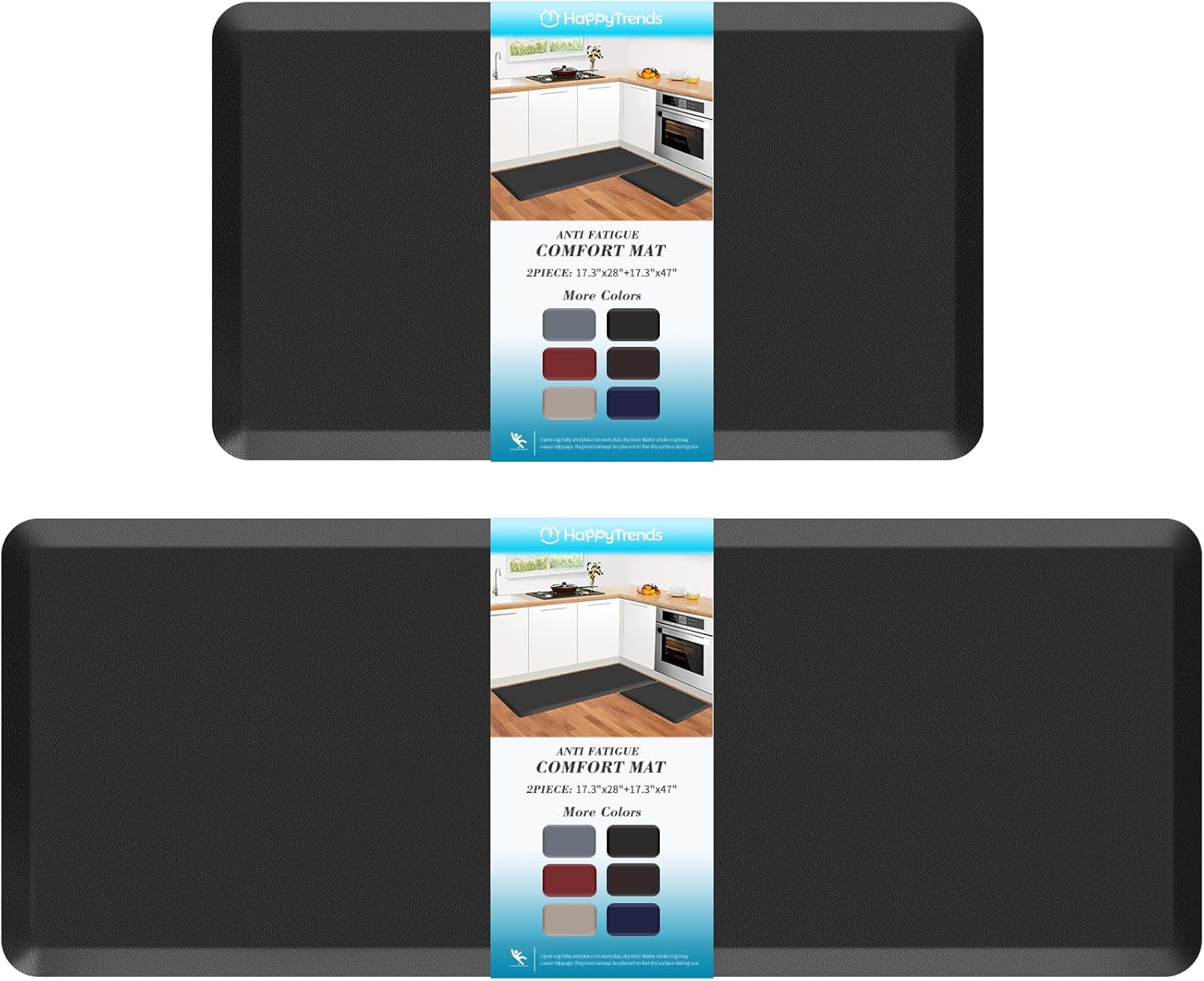 HappyTrends Anti-Fatigue Kitchen Mat Set for Comfort and Style