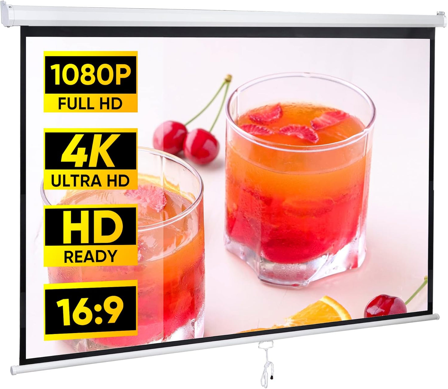 ZENY Projector Screen 80 Inch for Home Theater and Outdoor Use
