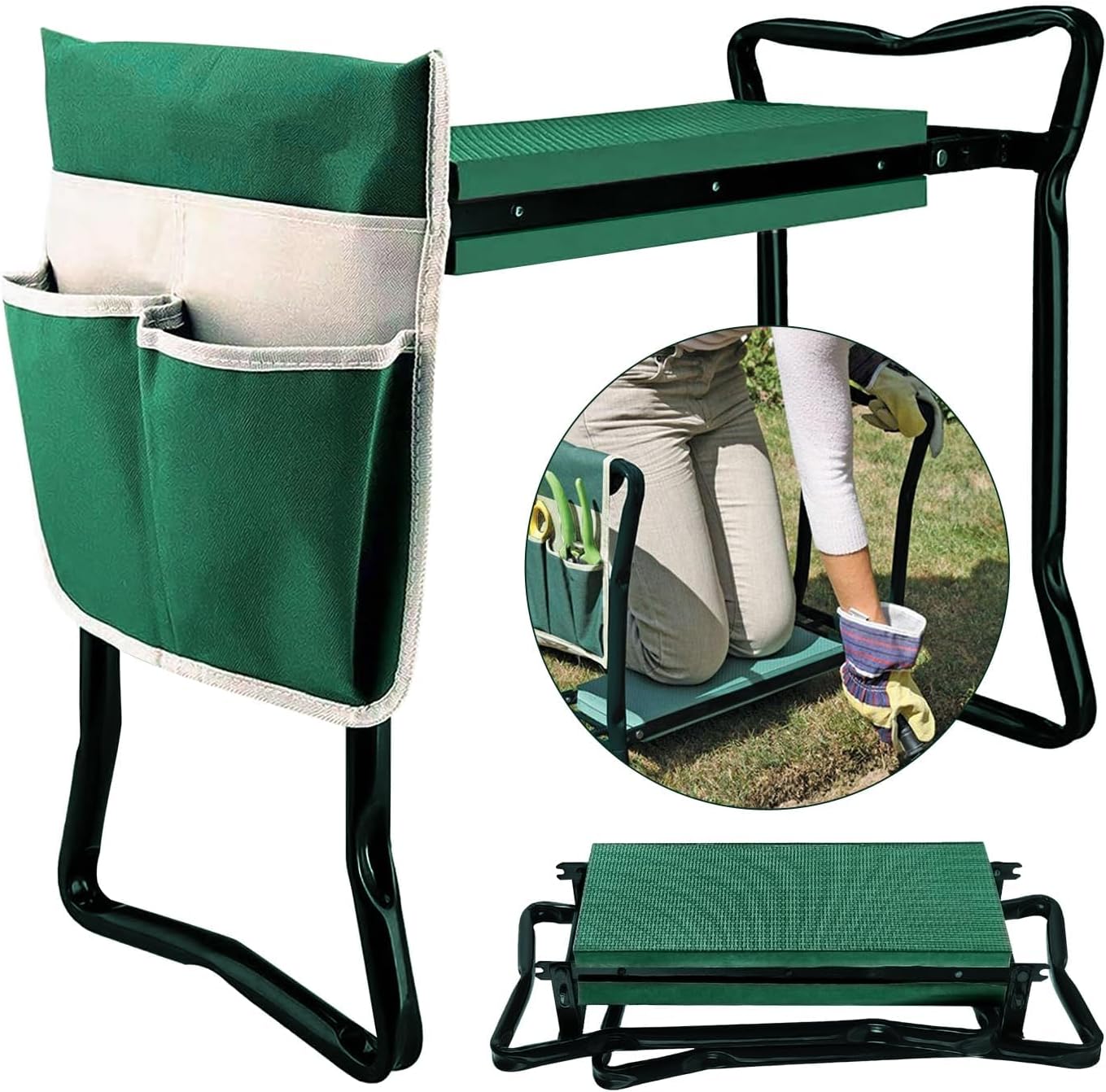 Garden Kneeler Seat with Upgraded Kneeling Pad for Comfort