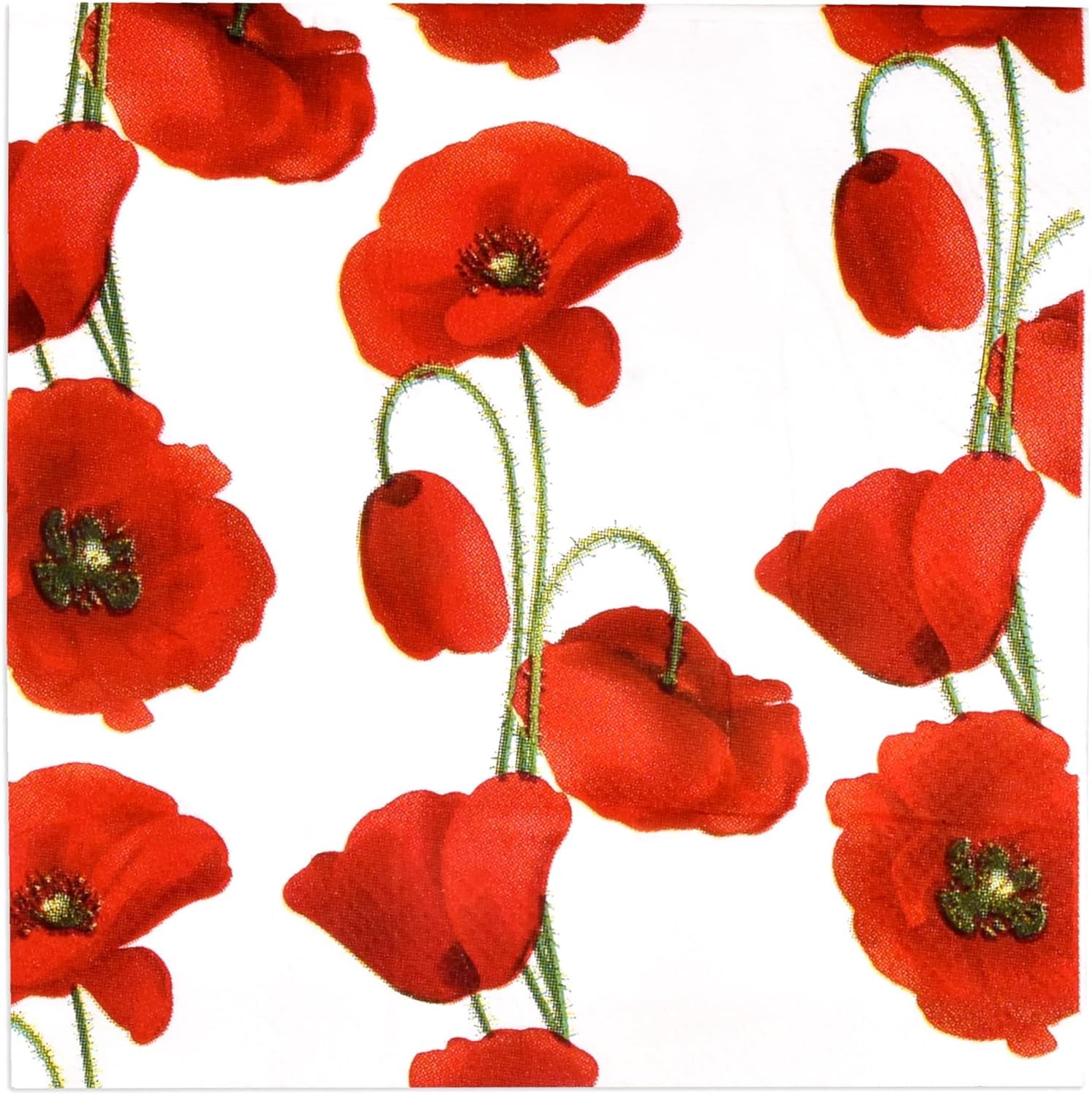 Red Poppy Cocktail Napkins - 100 Pack