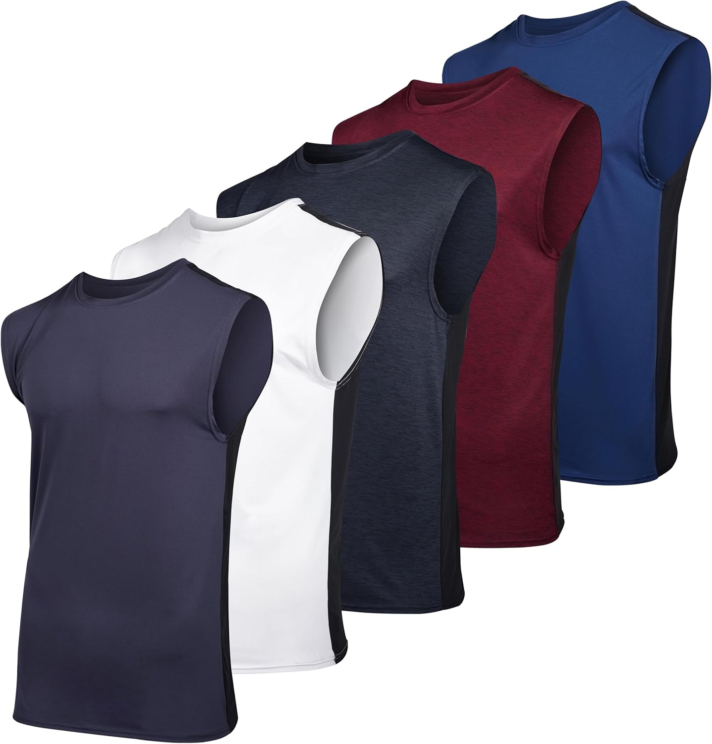 Real Essentials Men's Dry-Fit Active Muscle Tank Top Value Pack