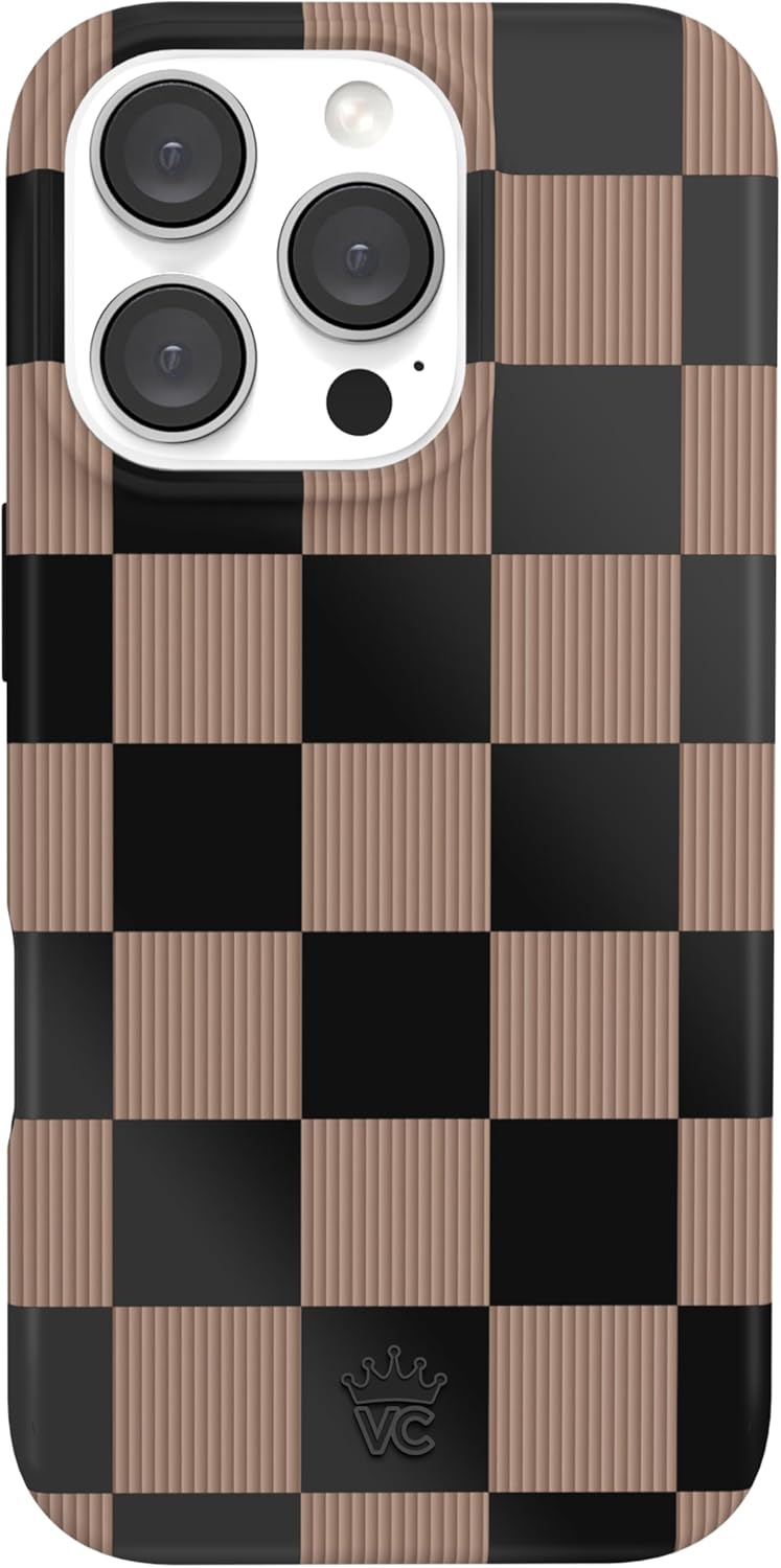 VELVET CAVIAR Checkered Phone Case for iPhone 16 Pro - Mocha