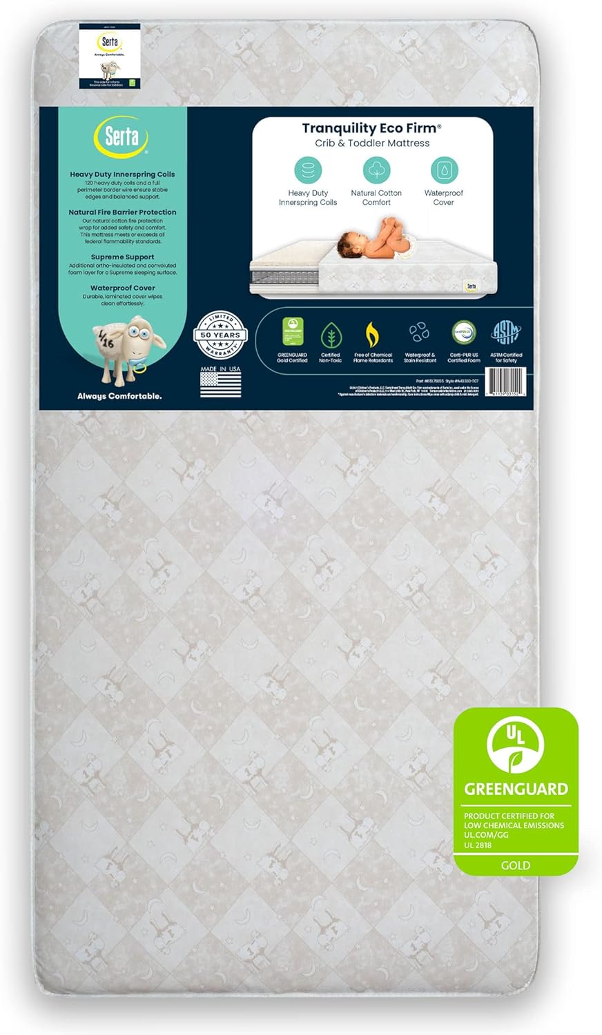 Serta Tranquility Eco Firm 2-Stage Baby Crib Mattress Review