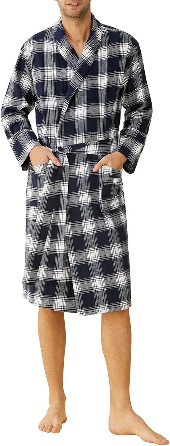 Latuza Men's Cotton Flannel Robe for Ultimate Comfort and Style