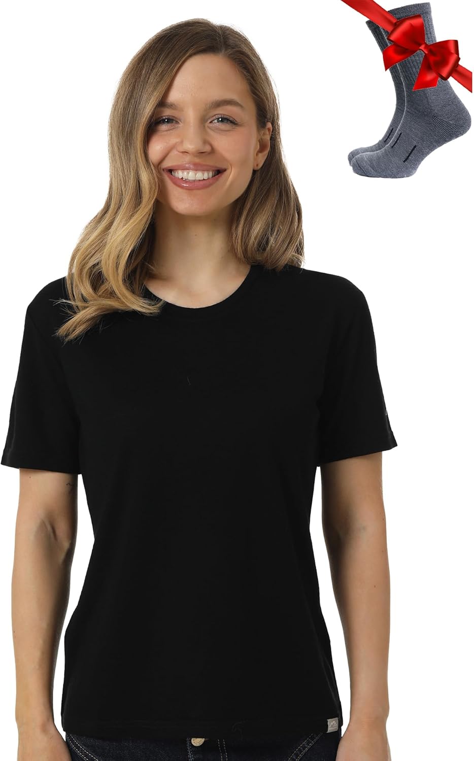 Merino Wool T Shirt Women - Soft, Moisture-Wicking Tee & Socks