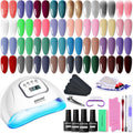 32 Color Gel Nail Polish Set with UV Lamp - Complete Starter Kit