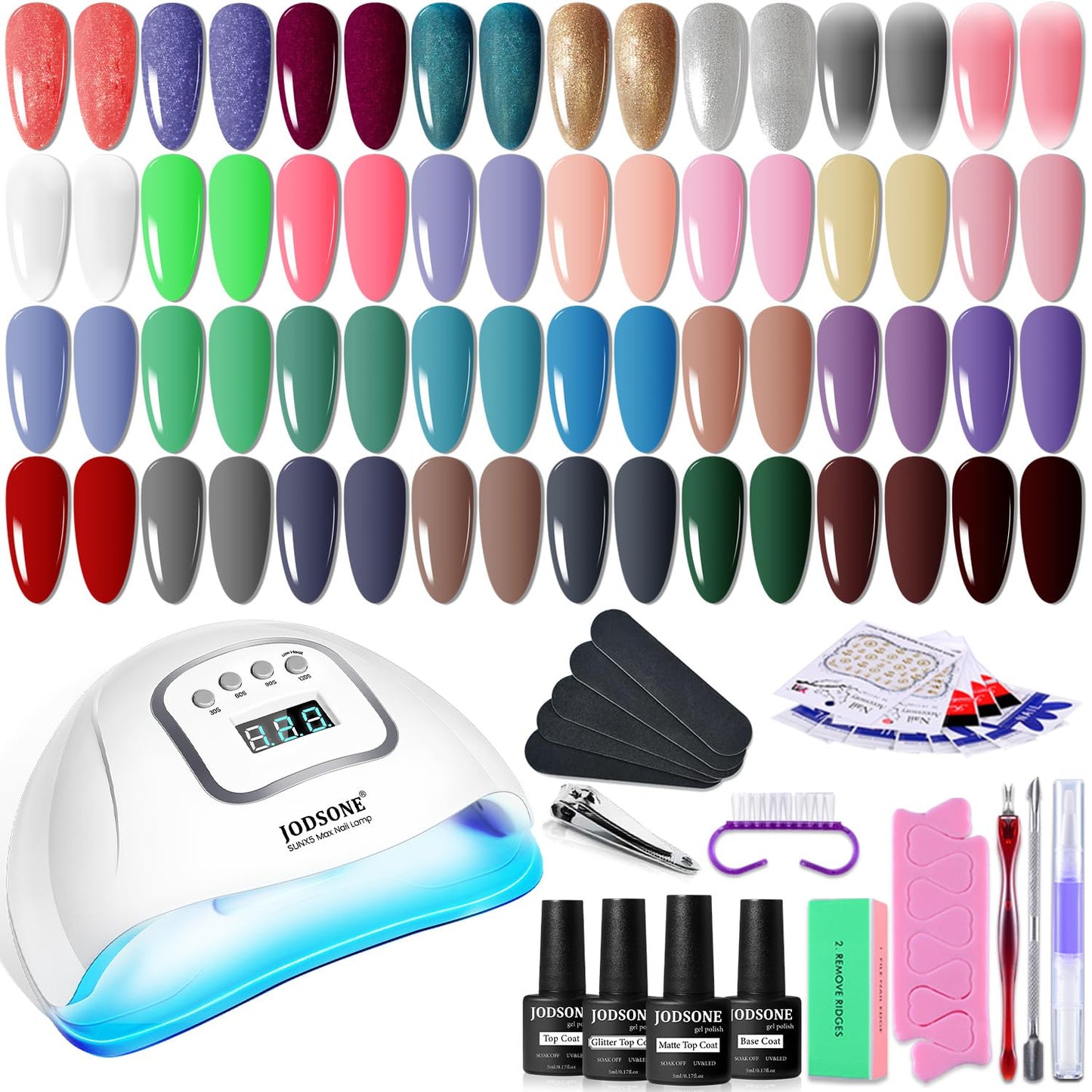 32 Colors Gel Nail Polish Set with UV Light for DIY Nail Art