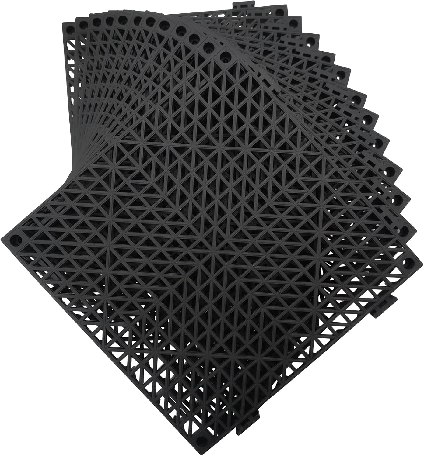 12 Pack Modular Interlocking Cushion Rubber Mat Floor Tiles