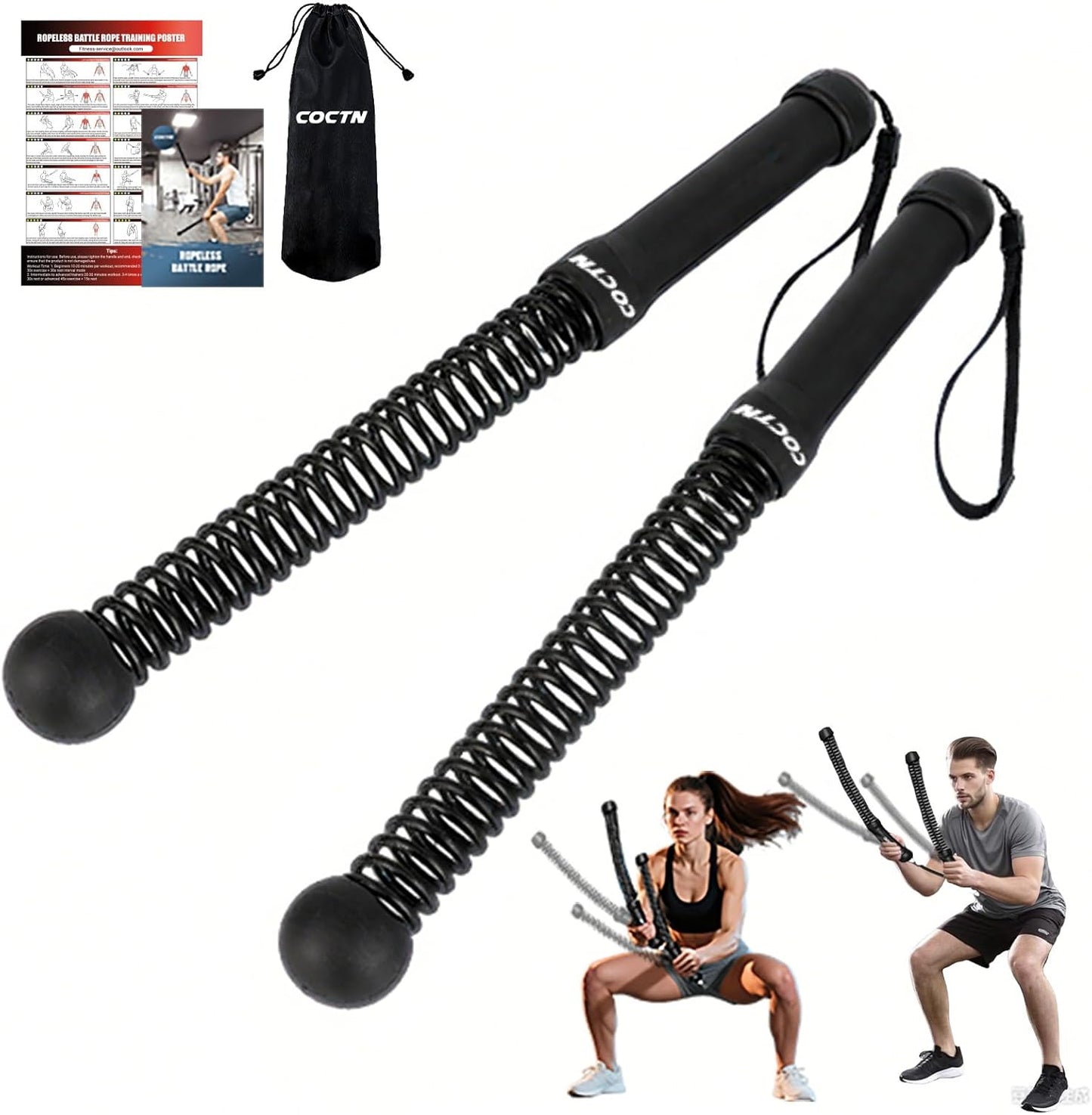 Weighted Ropeless Battle Ropes for Home Gym Training and Fitness