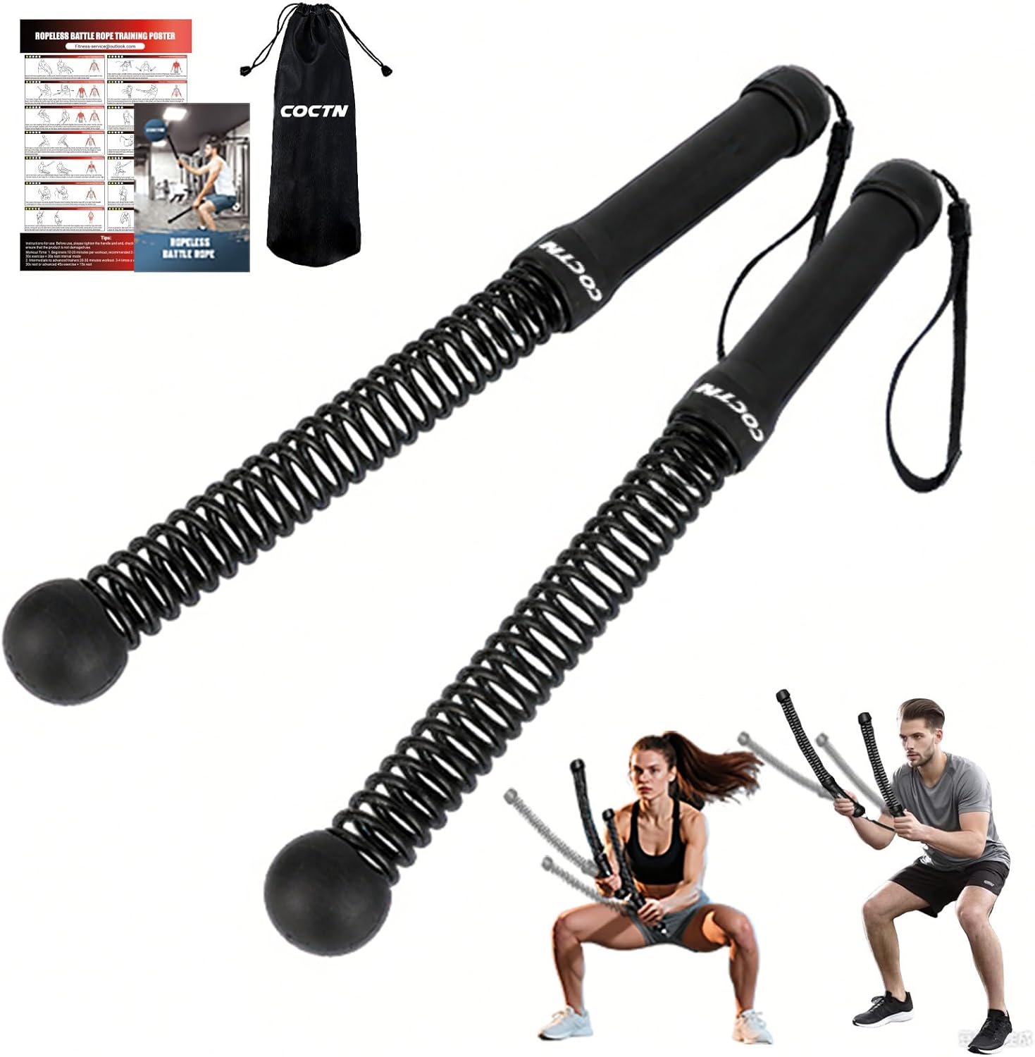 Weighted Ropeless Battle Ropes for Home Gym Training and Fitness