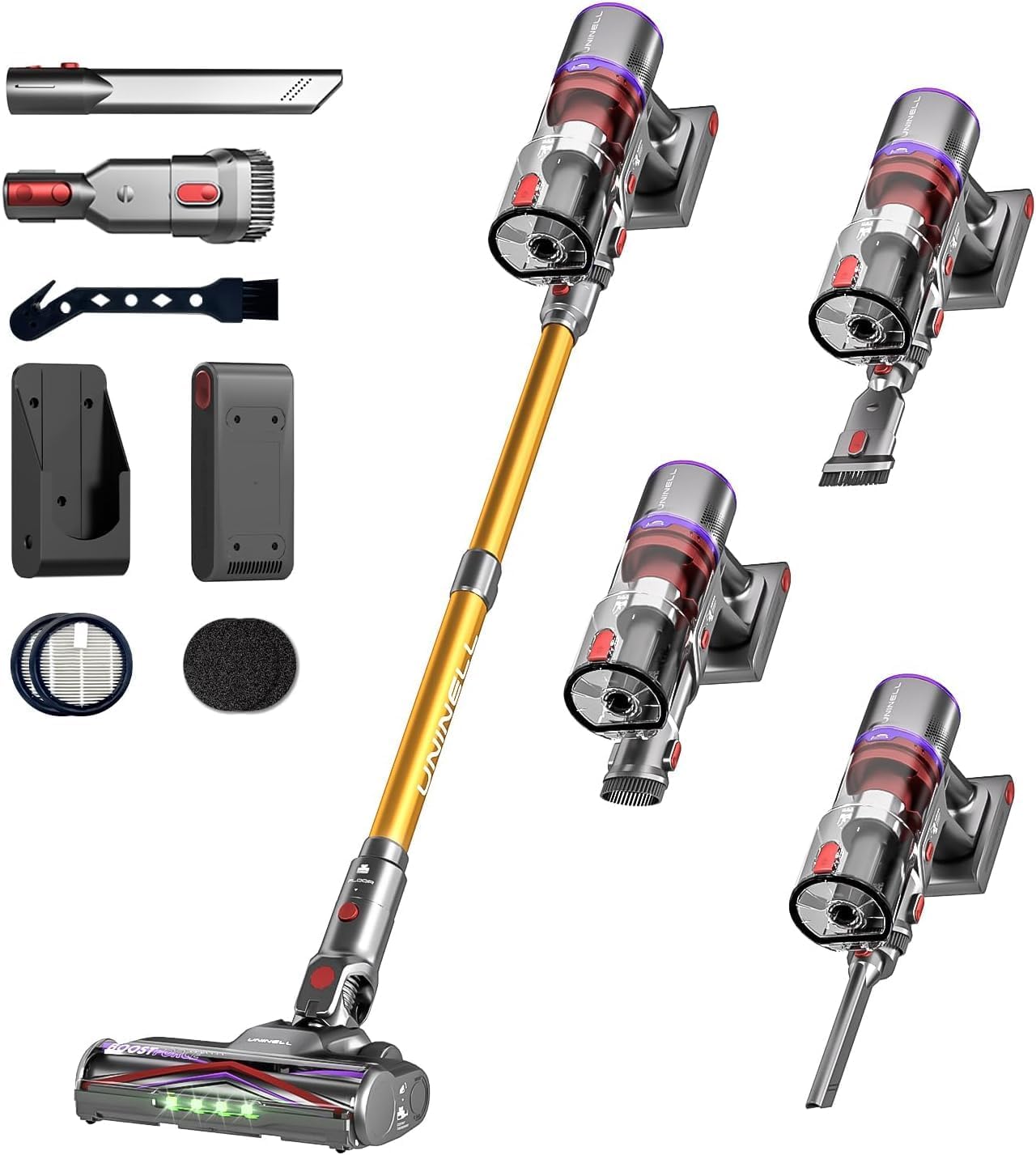 Cordless Vacuum Cleaner with 580W Motor and 50KPA Suction Power