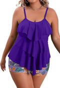 B2prity Plus Size Tankini Swimsuit Two Piece - Tummy Control Flounce