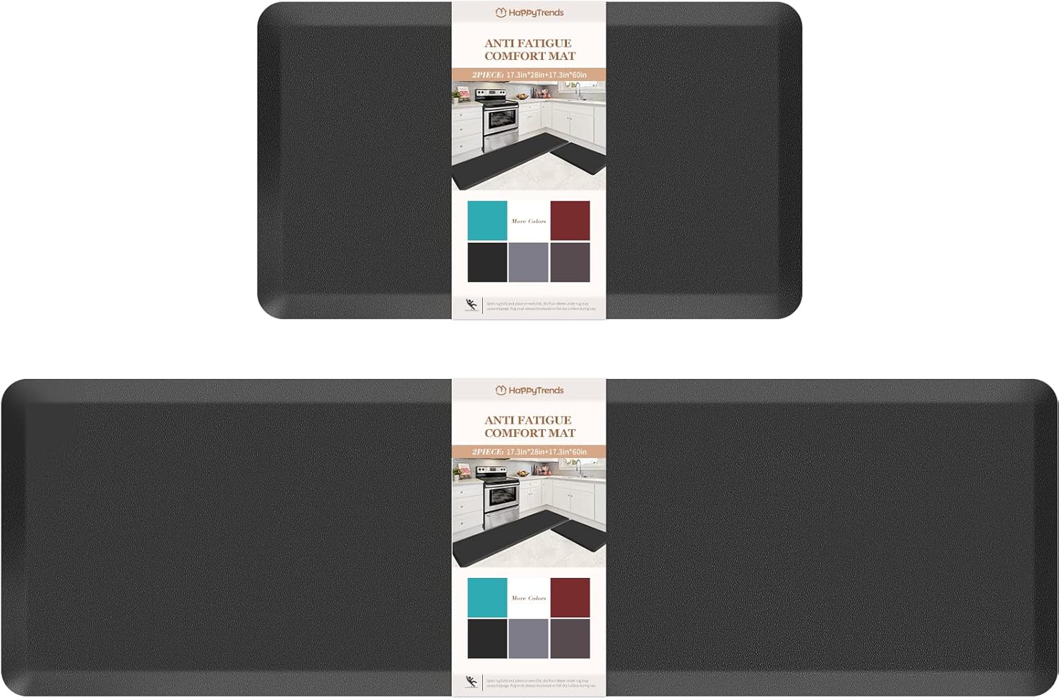 HappyTrends Anti-Fatigue Kitchen Mat Set for Comfort and Style